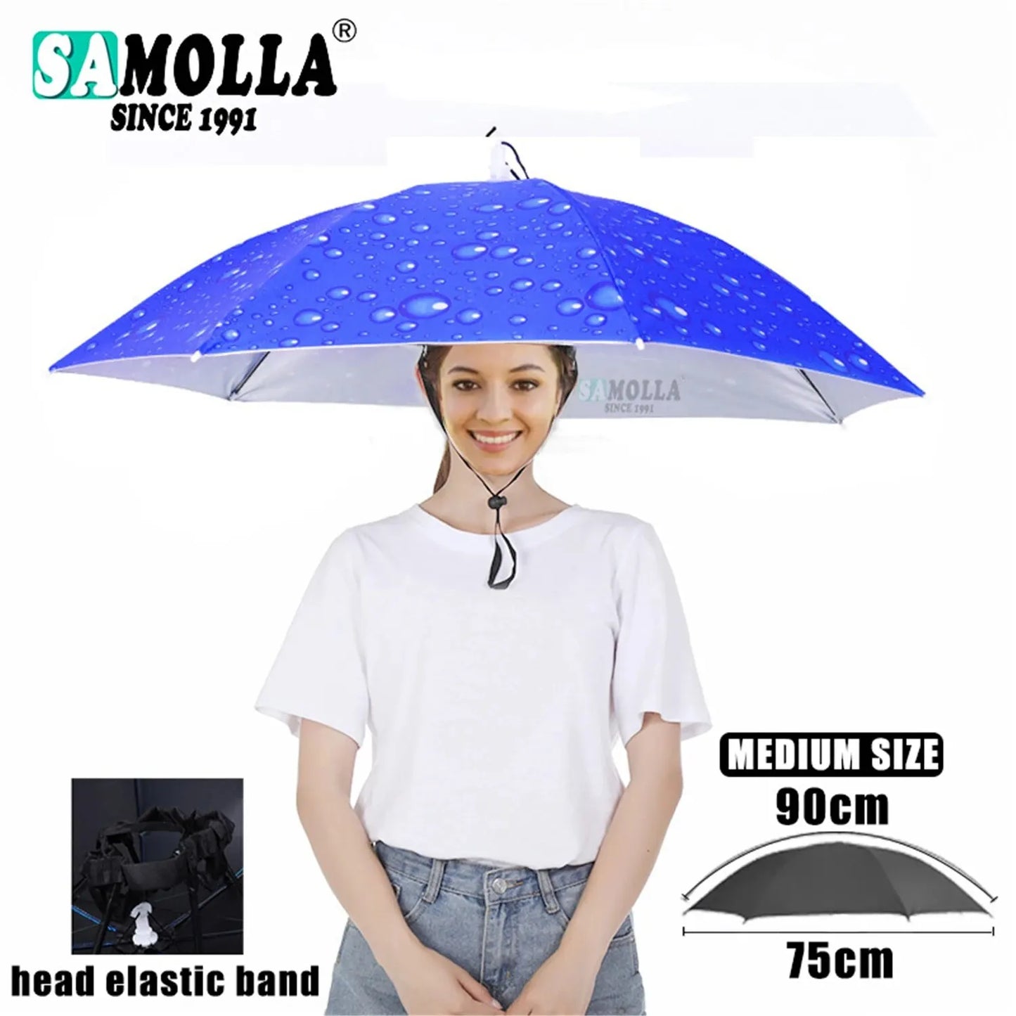 Chapeau parapluie de pluie pliable, pare-soleil imperméable, couvre-chef de pêche, chapeaux de tête de plage, Double couche, Protection UV, Protection solaire