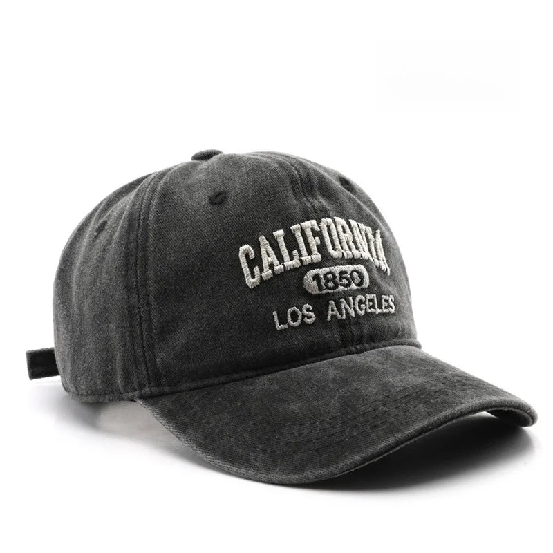 Men Women Embroidered Letter Baseball Cap Vintage Fashion Solid Adjustable Outdoor Sports Snapback Hat Distressed Gorras