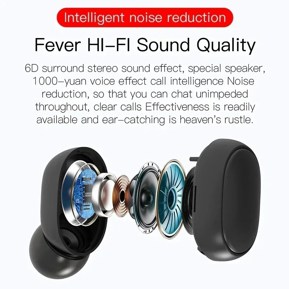 E6S Wireless Bluetooth Earbuds TWS Bluetooth Wireless Headset Noise Cancelling Earphones with Microphone Headset