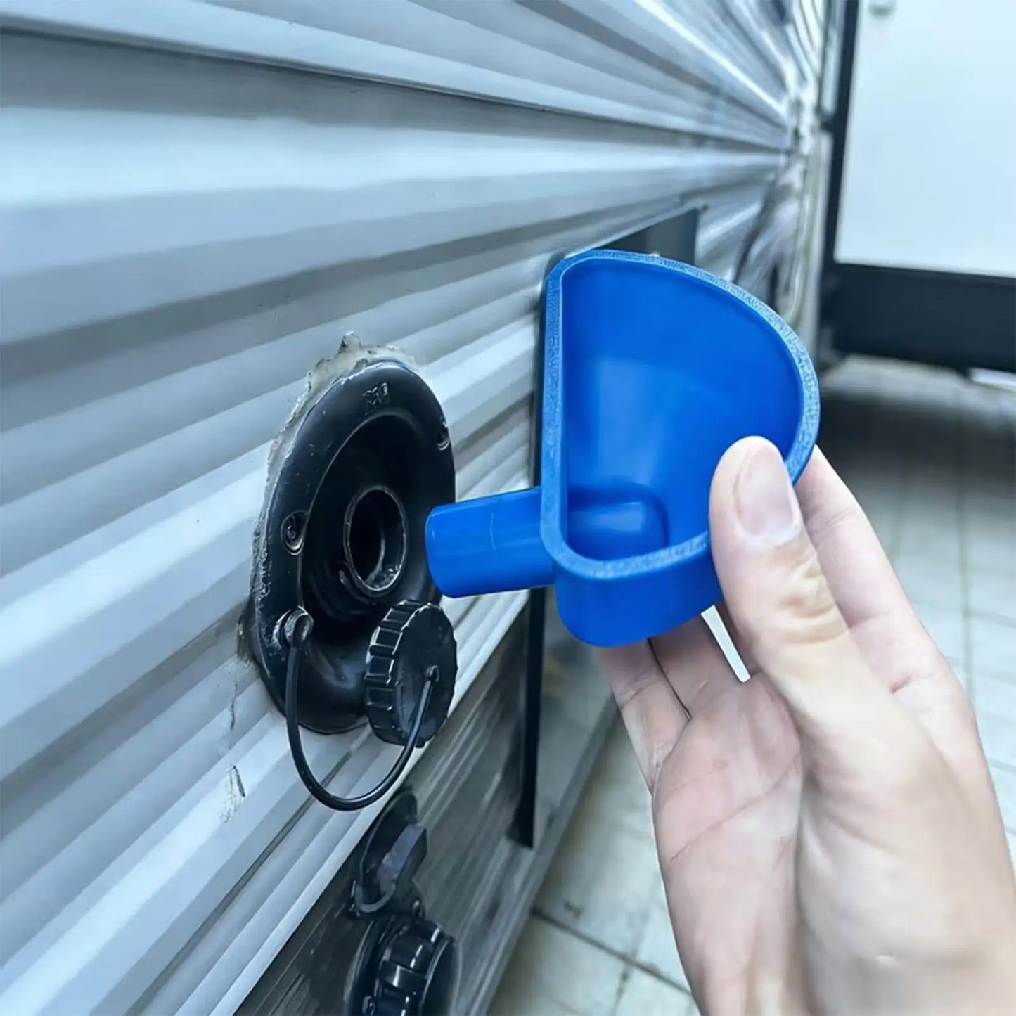 Nouvel entonnoir de remplissage anti-débordement à large ouverture pour réservoir d'eau de camping-car, idéal pour remorque, fourgon, camping-car, voyage, camping, road trip