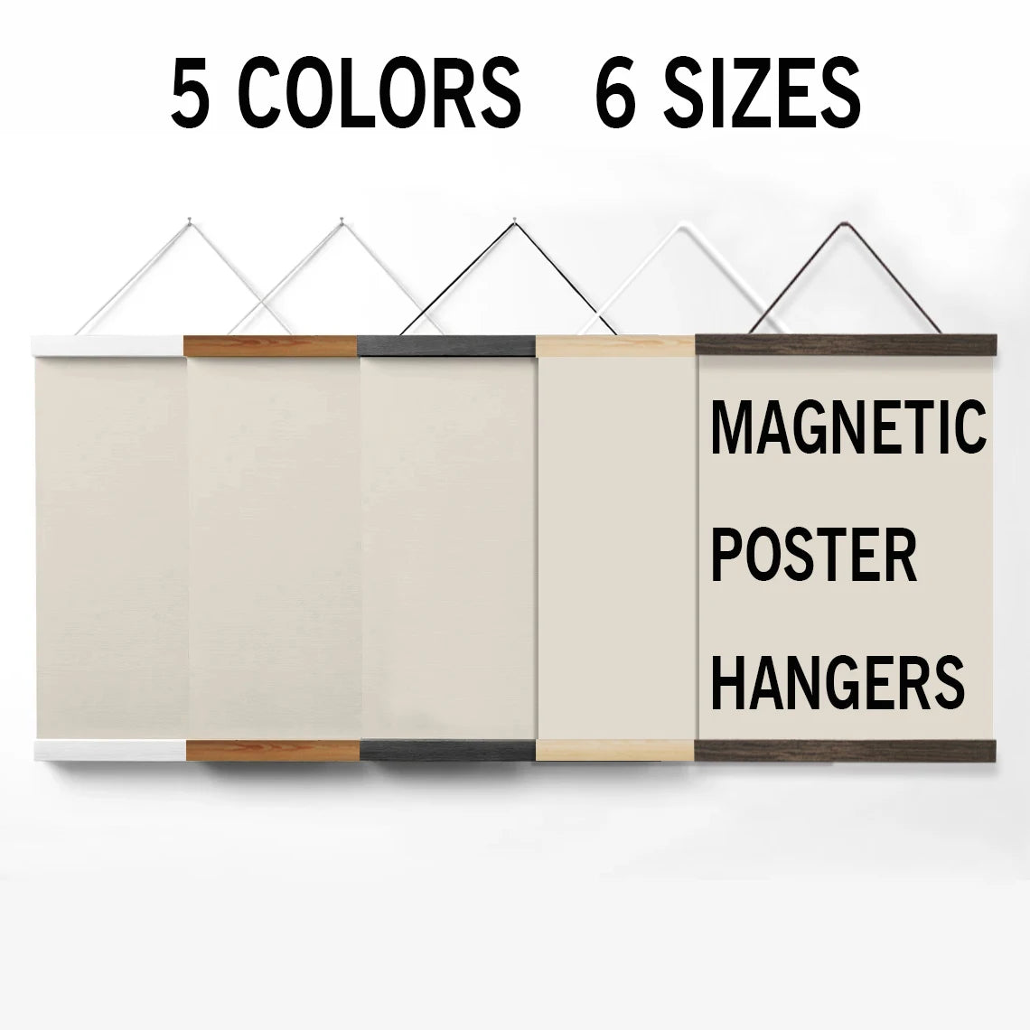 Magnetic Wooden Poster Hangers, 1pc, for Posters, Photos, Wall Art Canvas Prints, Teak Pine Wood Paintings, Home Decor for Living Room