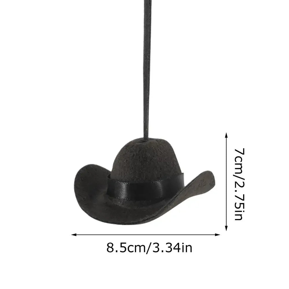 Chapeau de Cowboy mignon, ornement de voiture, pendentif en tissu, accessoire intérieur amusant pour voyage sur route pour femmes et hommes