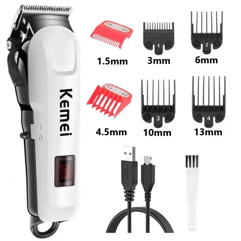 Tondeuse à cheveux sans fil rechargeable — tondeuse barbe électrique puissante, hommes