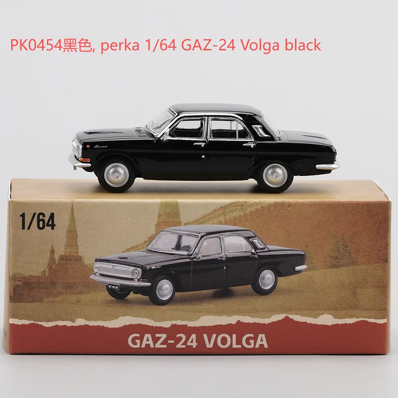 Perka – modelo de coche de aleación GAZ-24 Volga, escala 1:64, adorno, exhibición de recuerdos, colección, regalo de pasatiempo