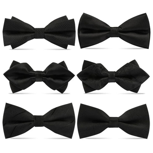 1PC Men's Bow Tie Wedding Black Bowtie Adjustable Classic Bow Tie Butterfly Tie Adult Double Tie Business Gift