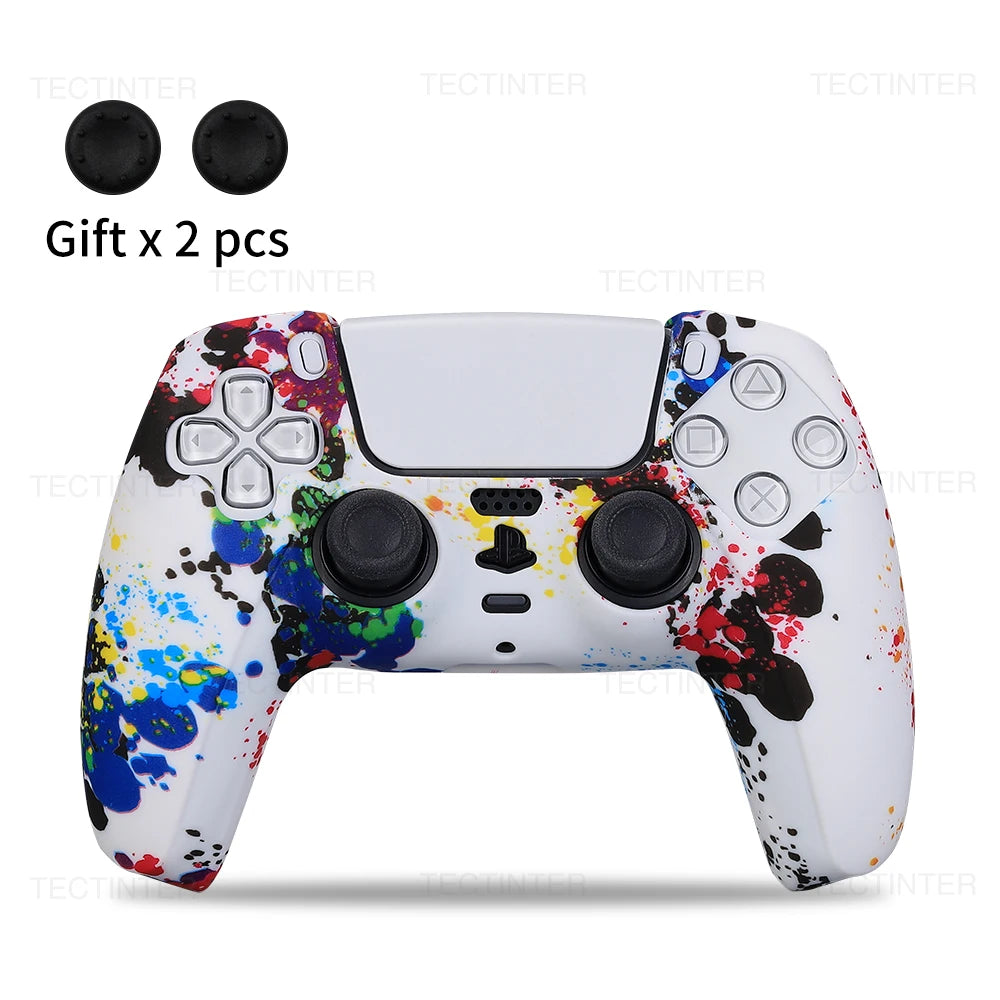 Funda de silicona protectora para mando de PS5, antideslizante, protectora, para gamepad de PlayStation 5, accesorios con agarres