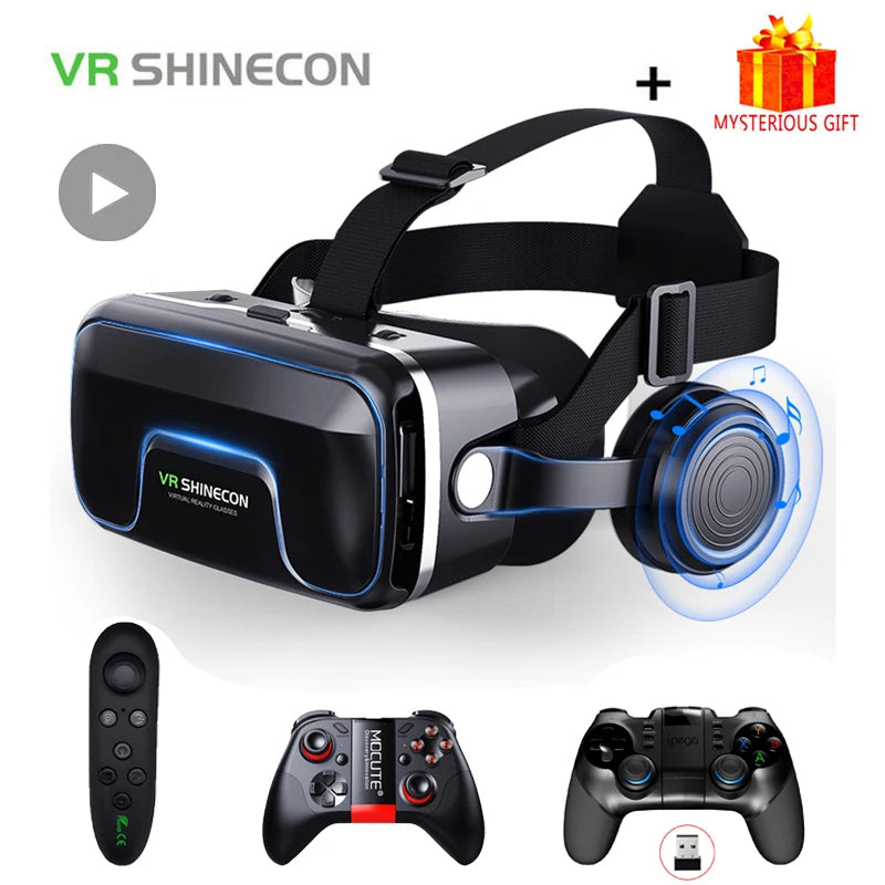 VR Shinecon 10.0 3D Headset Virtual Reality Glasses for Smartphone Smart Phone Goggles Viar Headset Video Game Binoculars