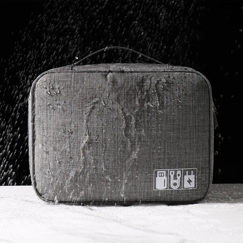 Bolsa de almacenamiento digital electrónica de viaje, multifuncional de gran capacidad para auriculares, funda protectora para cable de datos, bolsa a prueba de polvo de viaje Elec