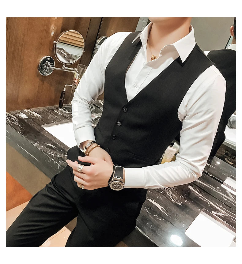 Gilet d'affaires formel pour homme slim — grande taille, décontracté, M-6XL