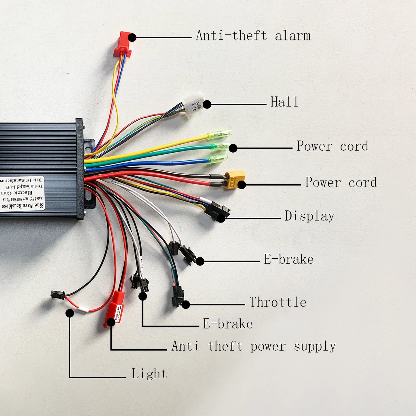 Controlador de motor sin escobillas de onda sinusoidal de 36 V 48 V 30 A 750 W 1000 W 1500 W para bicicleta eléctrica + Kit de pantalla LCD S866 para bicicleta de montaña eléctrica y scooter