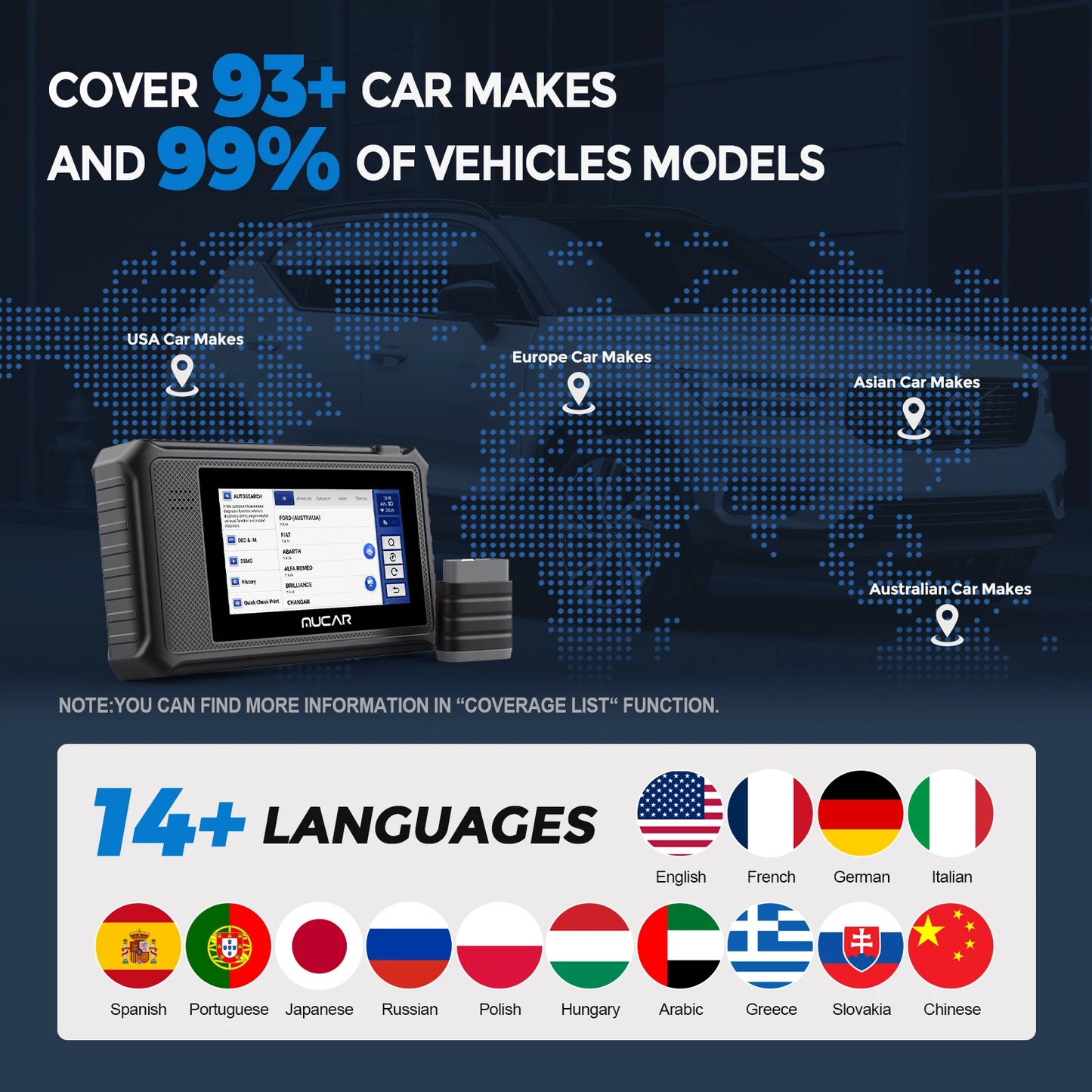 MUCAR VO6 - Car Diagnostic Tools, Full System Automatic, 28 Resets, Maintenance ug F TCM Airbag ABS IMMO, Free Lifetime Update, UAE OBD2