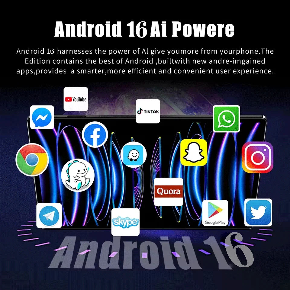 Tablette Android 16 11 pouces 2026 — 24 Go RAM, 2 To ROM, appel téléphonique, double SIM, 5G, WiFi, mini tab
