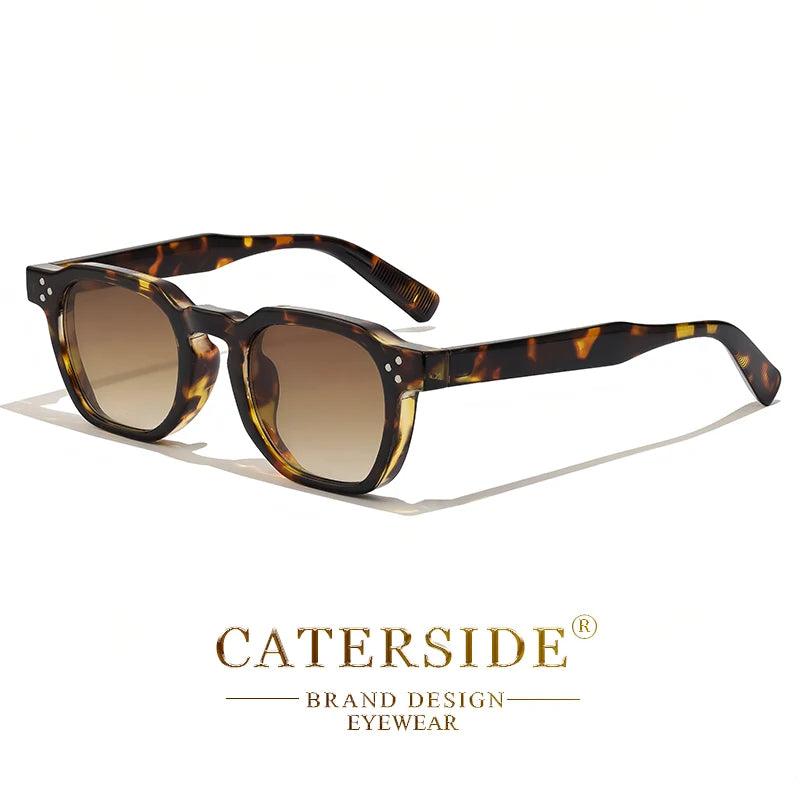 CATERSIDE Retro Square Sunglasses for Men, Punk Style, Trendy Brand, Women's Sunglasses, Travel, Party, UV400 Protection, Summer Style