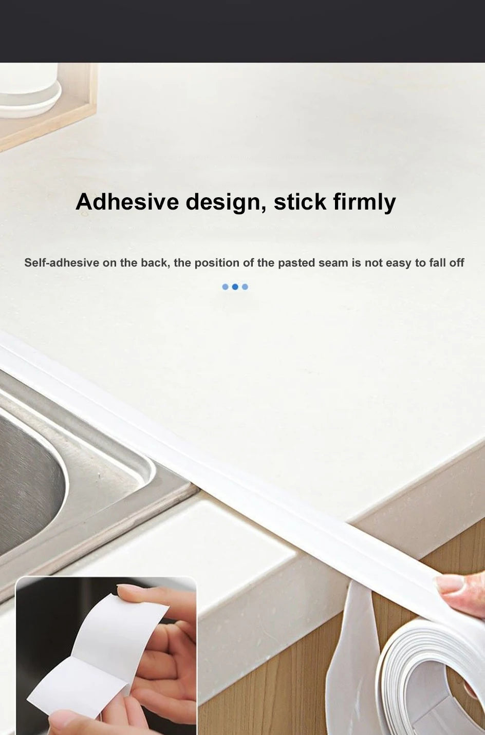 Bande de calfeutrage de bain auto-adhésive en PVC, 3.2M, résistant à l'huile, autocollant mural d'angle de bord d'évier de cuisine, bande d'étanchéité étanche pour toilettes