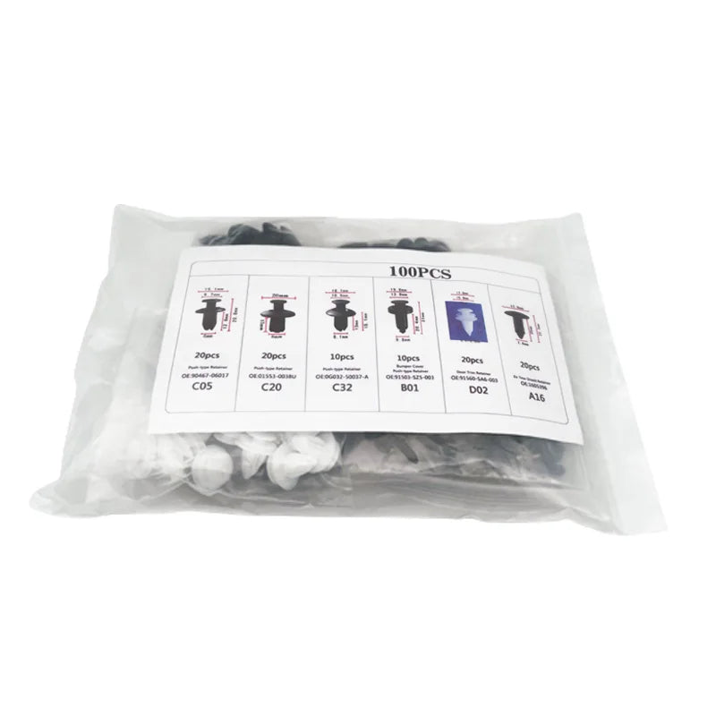 Kit de sujeción para panel de guarnecido de puerta de parachoques de coche, clip de sujeción automático mixto, empujador de carrocería, retenedor, pasador, remache, clips de coche, embalaje en caja o bolsa
