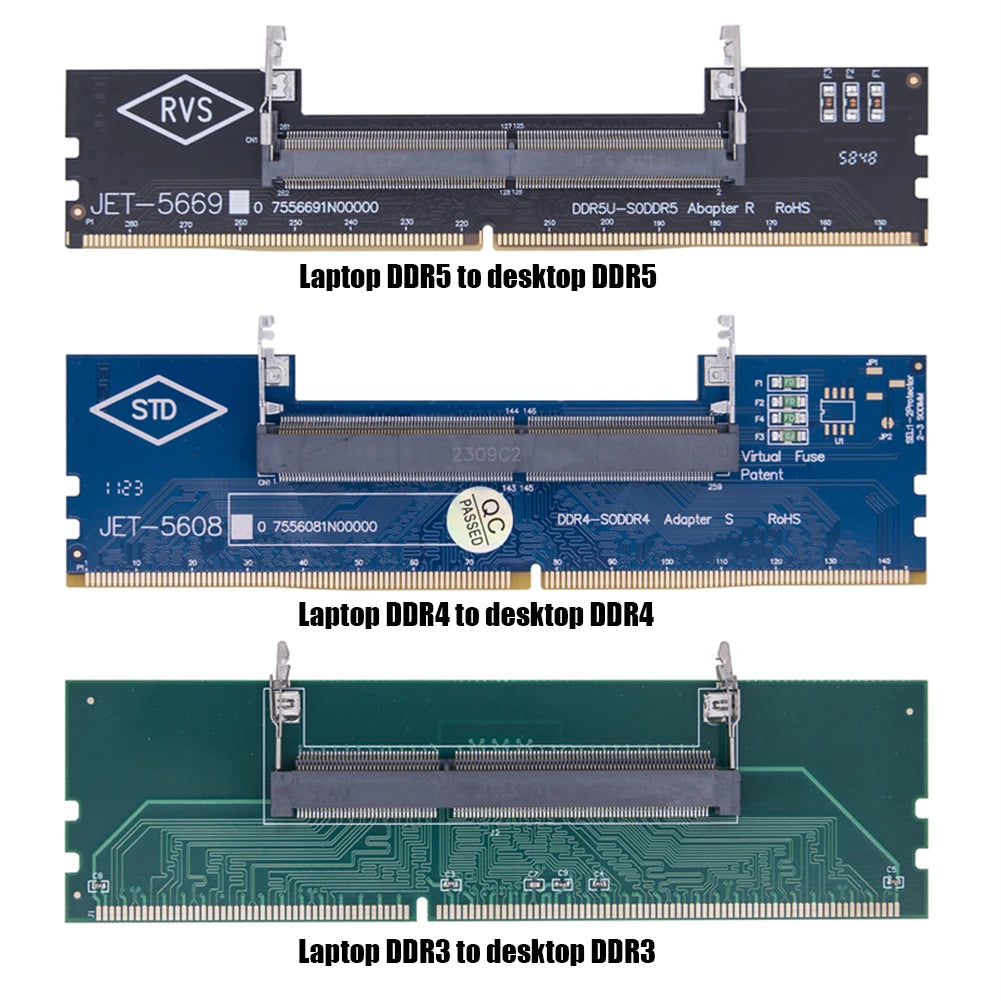 Ordinateur portable vers ordinateur de bureau SO-DIMM vers PC carte DIMM DDR3 DDR4 DDR5 mémoire RAM adaptateur de mémoire ordinateur portable de jeu RAM connecteur carte mémoire bâton