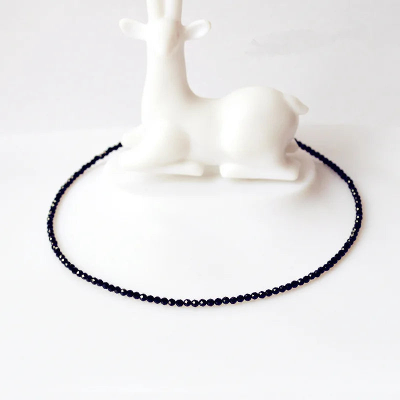 Collar corto de perlas negras sencillas para mujer, marca de moda, gargantilla para damas, joyería de fiesta
