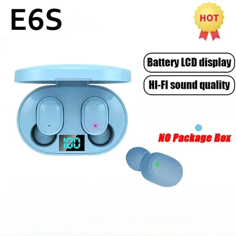 E6S Wireless Bluetooth Earbuds TWS Bluetooth Wireless Headset Noise Cancelling Earphones with Microphone Headset
