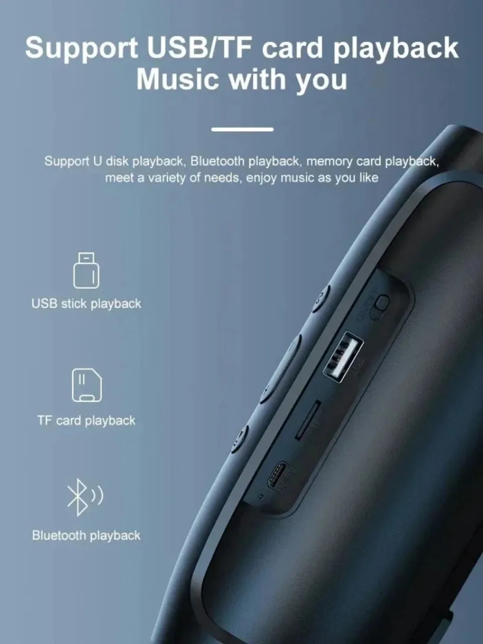 Haut-parleur Bluetooth portable — double stéréo, USB, TF, FM, subwoofer, extérieur