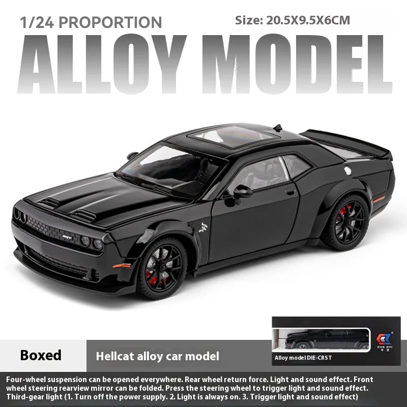 Modèle de muscle car américain 1:24 en alliage — son et lumière, cadeau d'anniversaire enfant