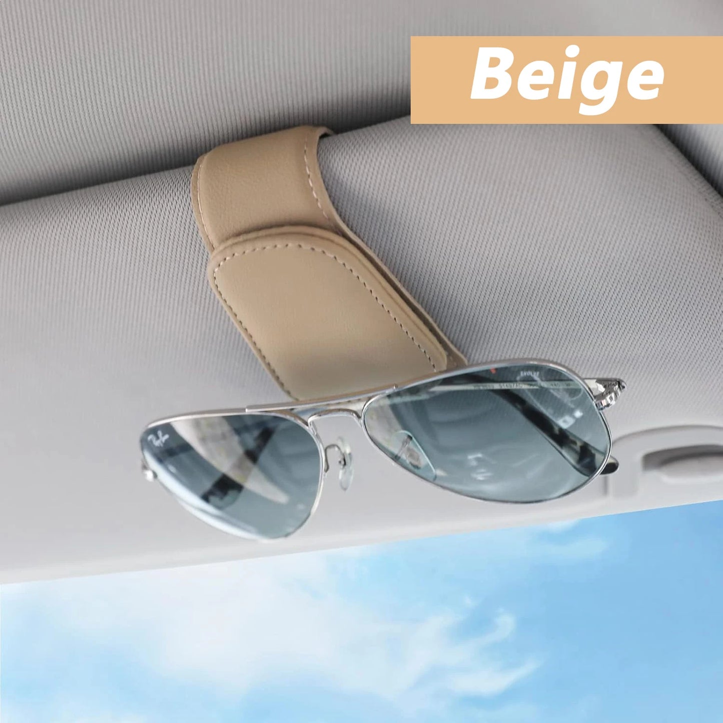 El soporte para gafas de sol se adapta a las viseras del coche, clip magnético de cuero para gafas de sol y clip para b