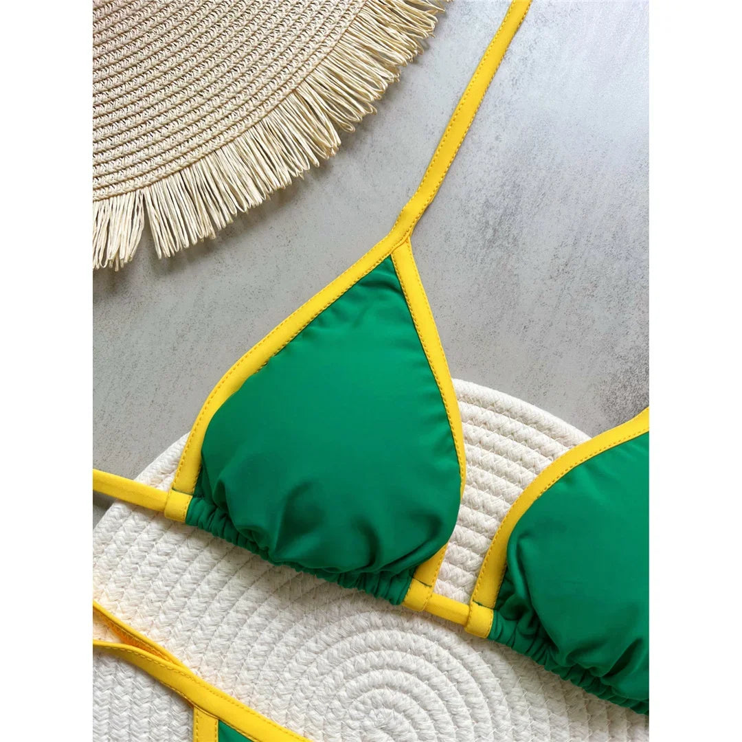 Ensemble bikini deux pièces pour femme, drapeau brésilien, tendance 2027, string, maillot de bain sexy pour la plage, la piscine, les vacances