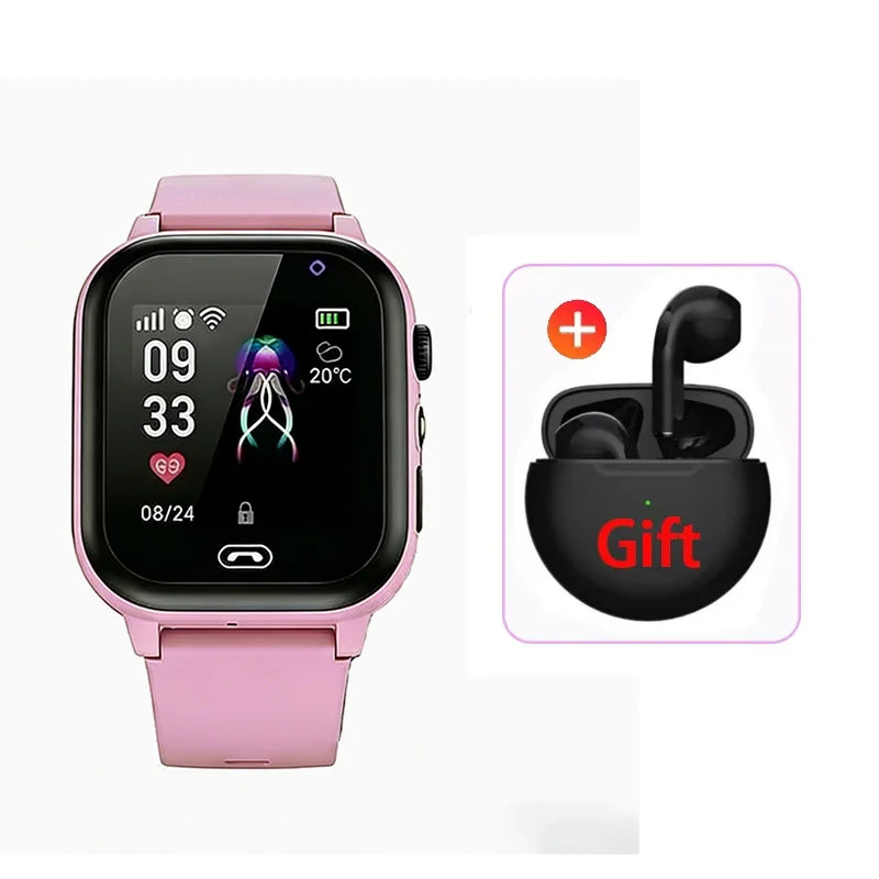 Montre connectée enfants 2026 — SOS, GPS, carte SIM, appel, caméra, étanche, cadeau