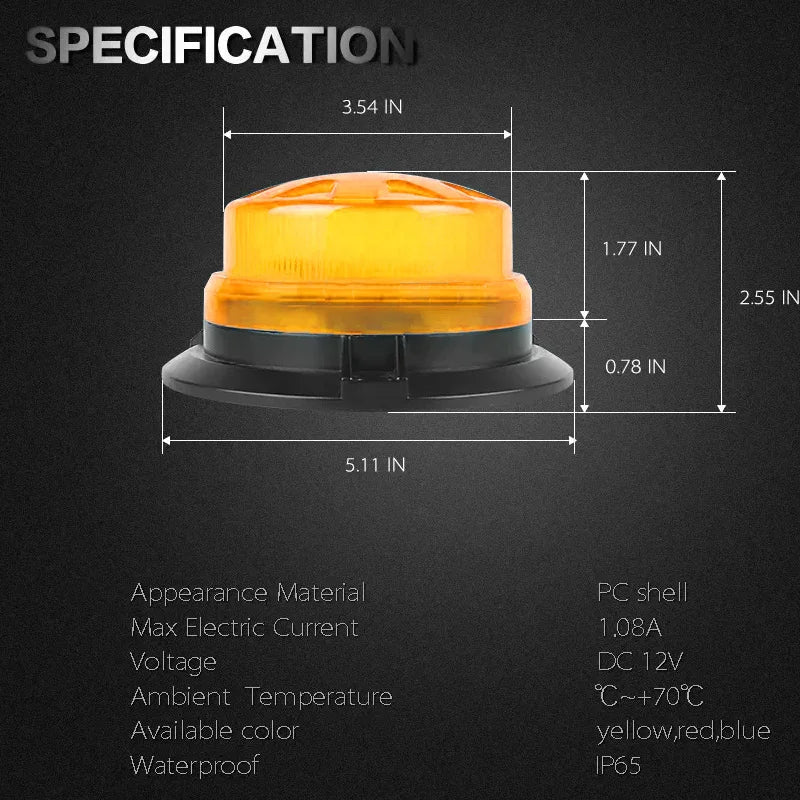 Lumière d'urgence LED pour voiture, clignotante, à induction magnétique, pour accident routier, lumière stroboscopique portable d'avertissement
