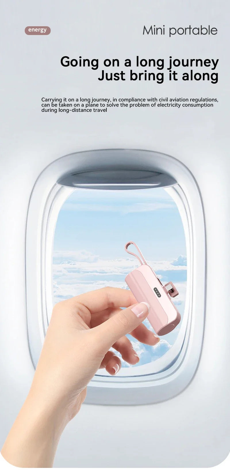 Batterie Externe Capsule 300000mAh — Charge Super Rapide, Portable, Tous Téléphones 2026