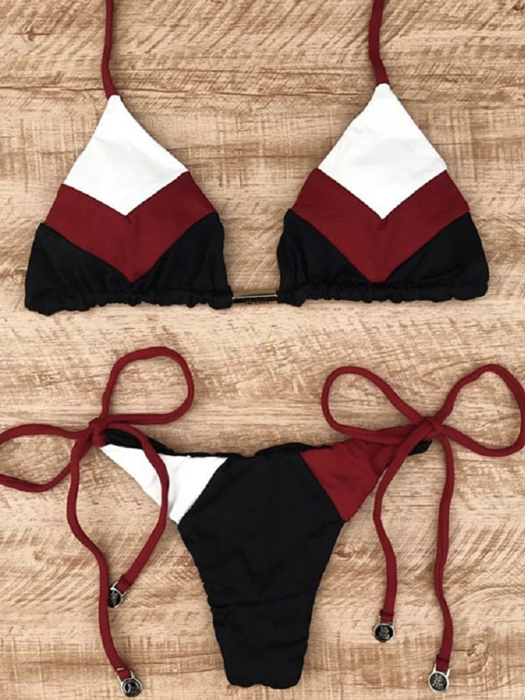 2023 Sexy Bikini multicolore maillot de bain femmes maillots de bain Push Up côtelé Bikini ensemble brésilien maillot de bain vêtements de plage baigneur Biquini