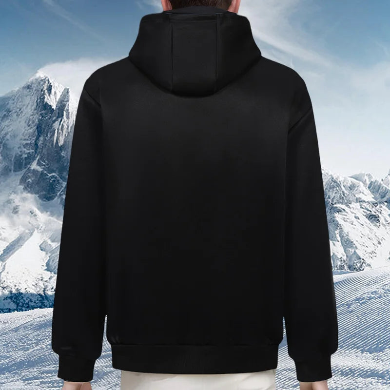 Men's Printed Sherpa Fleece Lined Jackets, Plush Winter Warm Coats with Zipper Pockets, Full-Zip Hooded Sweatshirt, Outdoor Outfits