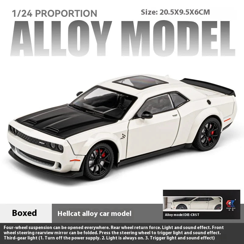 Modèle de muscle car américain 1:24 en alliage — son et lumière, cadeau d'anniversaire enfant