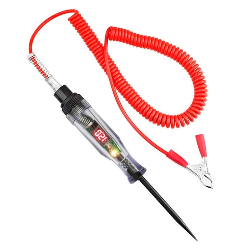 Probador de circuito de tensión para camiones y coches, herramientas automotrices de 6V 24V, sonda de diagnóstico de coche, bolígrafo de prueba, bombilla, bolígrafo de medición eléctrica