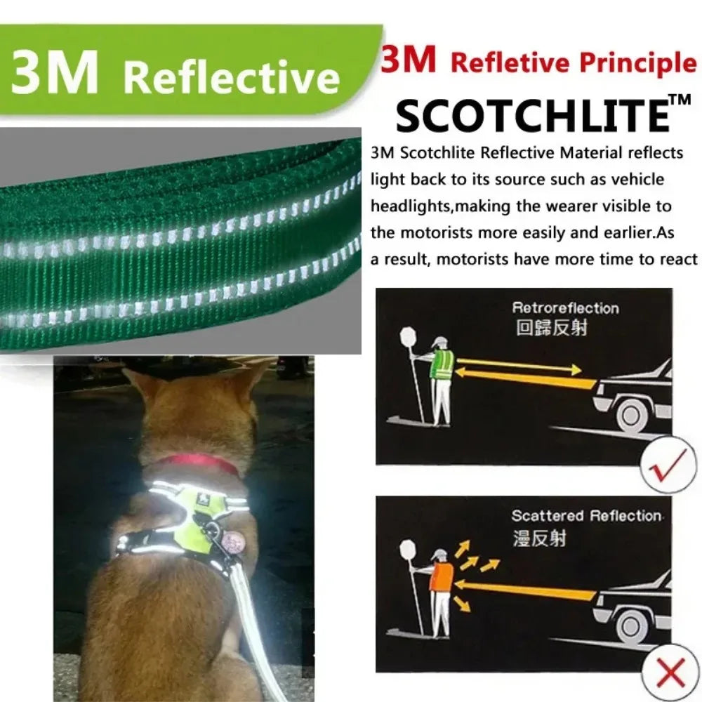 Harnais Réfléchissant pour Chien — Gilet Respirant Réglable, Sangle Poitrine, Petit/Moyen/Grand