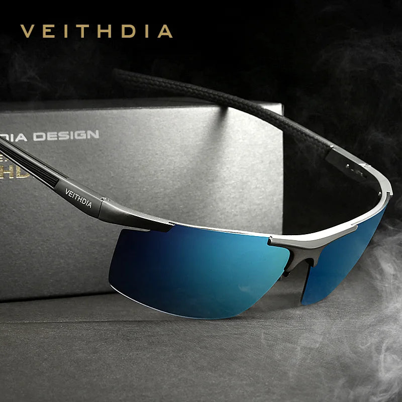 VEITHDIA aluminium magnésium hommes lunettes de soleil polarisées UV400 revêtement miroir lunettes de soleil en plein air lunettes pour homme accessoires 6588