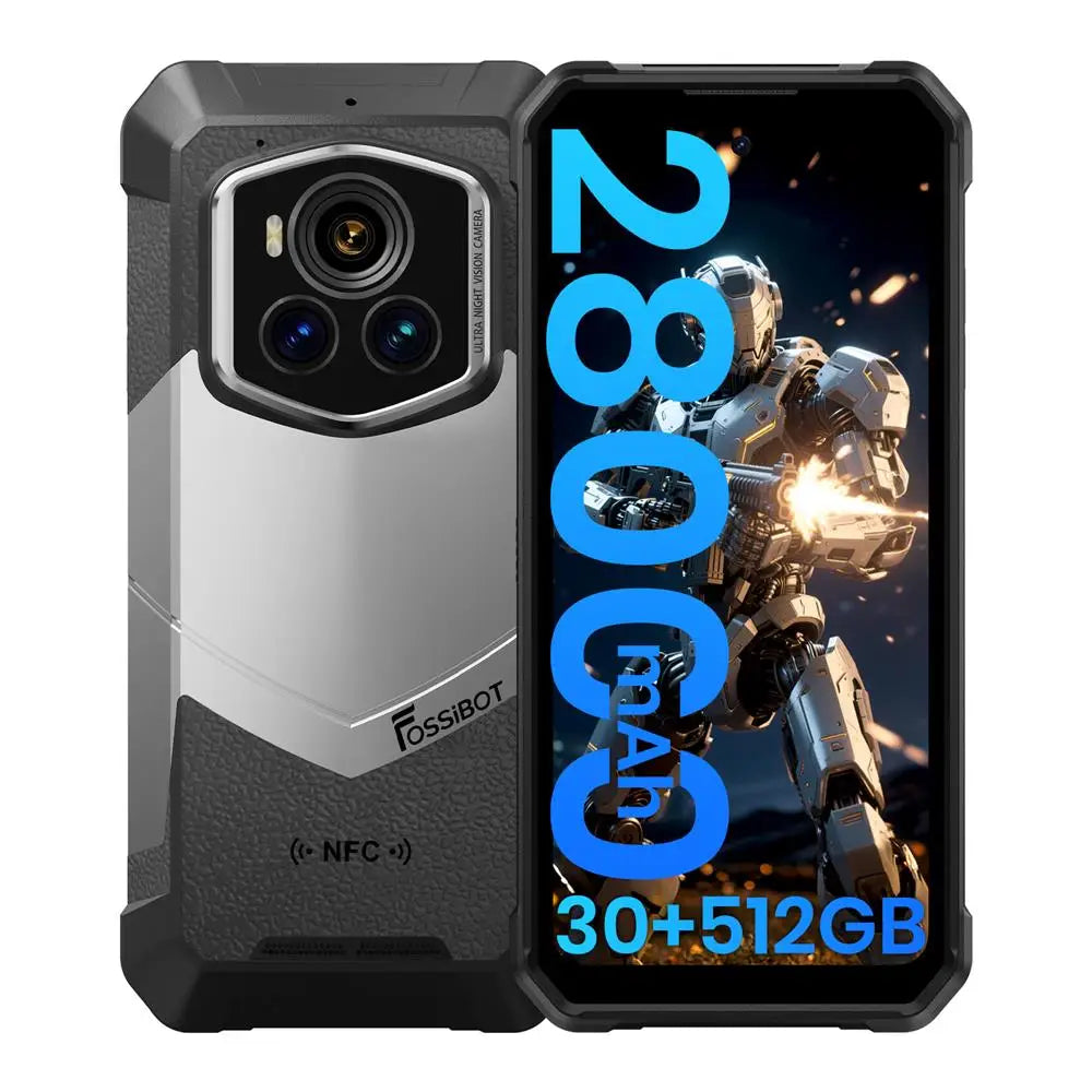 [Estreno mundial] Smartphone resistente FOSSiBOT F107 PRO 5G, hasta 30 GB + 512 GB, 6,95" FHD+ Android 15, 28000 mAh 66 W 2M FF Versión nocturna