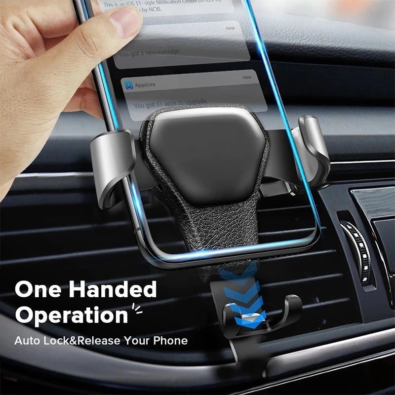 New Gravity Car Phone Mount, Vent Clip, Mobile Cell Holder, GPS Stand for Smartphone, iPhone Mobile Phone