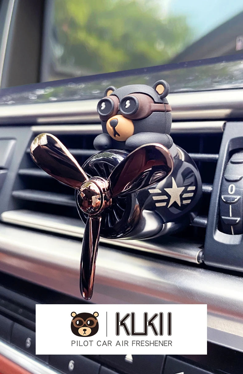 Désodorisant rotatif pour avion, pilote, ours, voiture, accessoires, décorations intérieures, clips de ventilation pour ventilateur, diffuseur de parfum, arôme