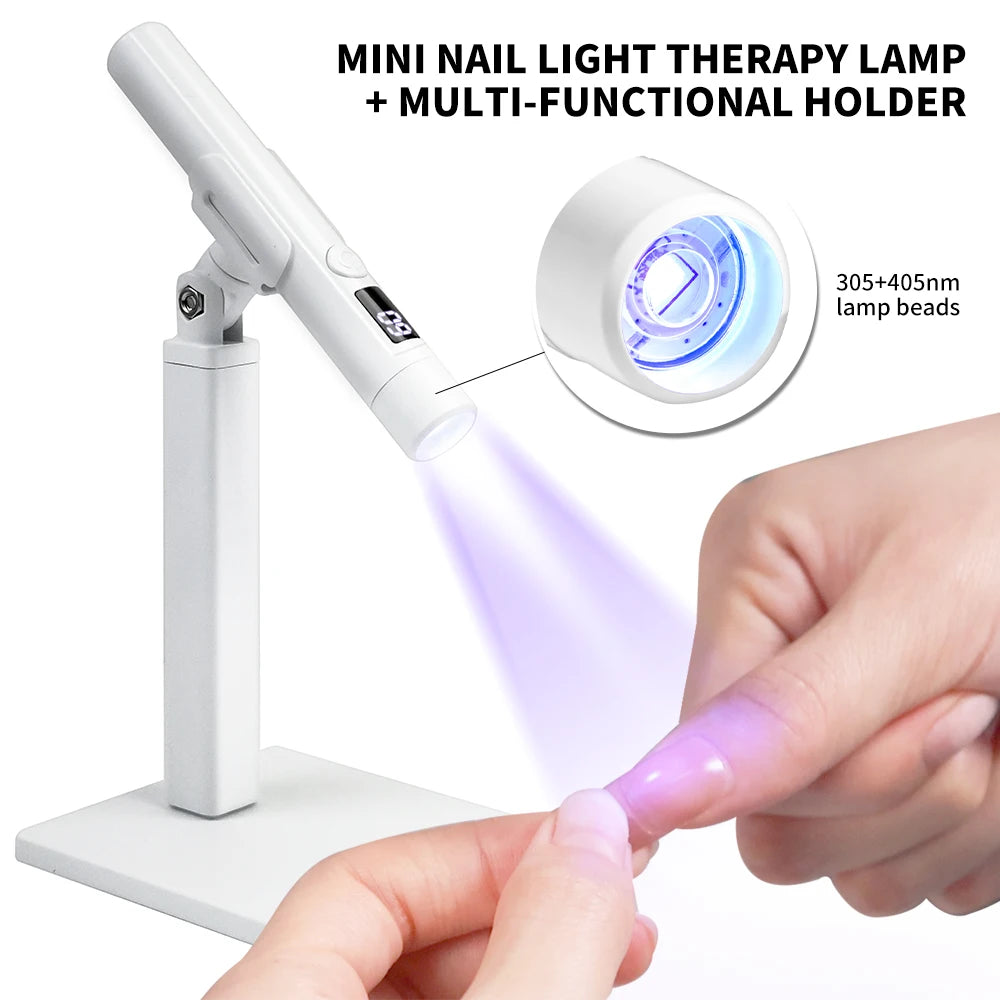 Mini professionnel Nail Art UV lumière LED affichage Rechargeable Portable sèche-ongles lumière LED Base de Support pour Nail Art amovible