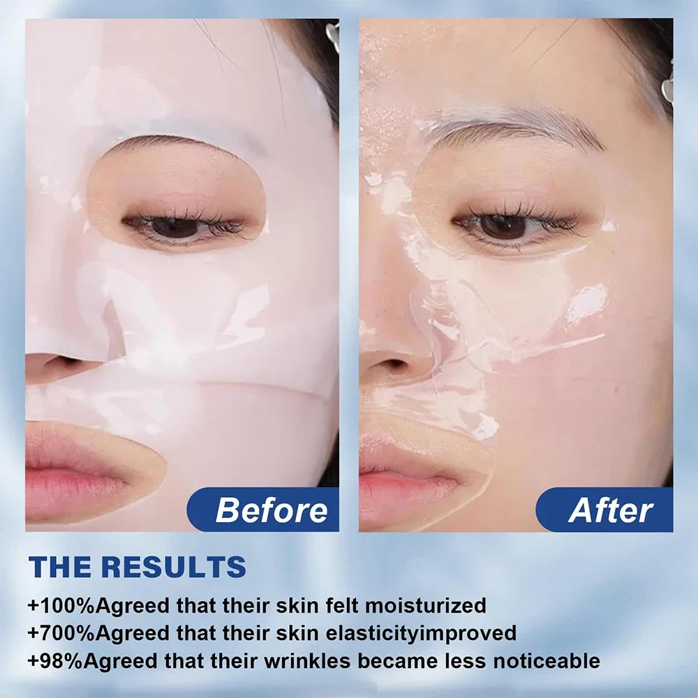 Mascarilla facial de colágeno profundo antienvejecimiento, mascarilla facial de colágeno durante la noche, mascarilla de colágeno profundo para lifting, reafirmante, hidratante (paquete de 5)