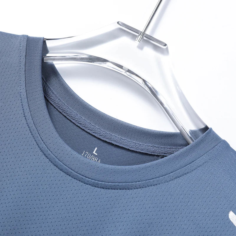 CHRLCK Hombres Correr Secado rápido Transpirable Senderismo Pesca Camisetas Elástico suave Deportes al aire libre Camiseta de manga corta Verano