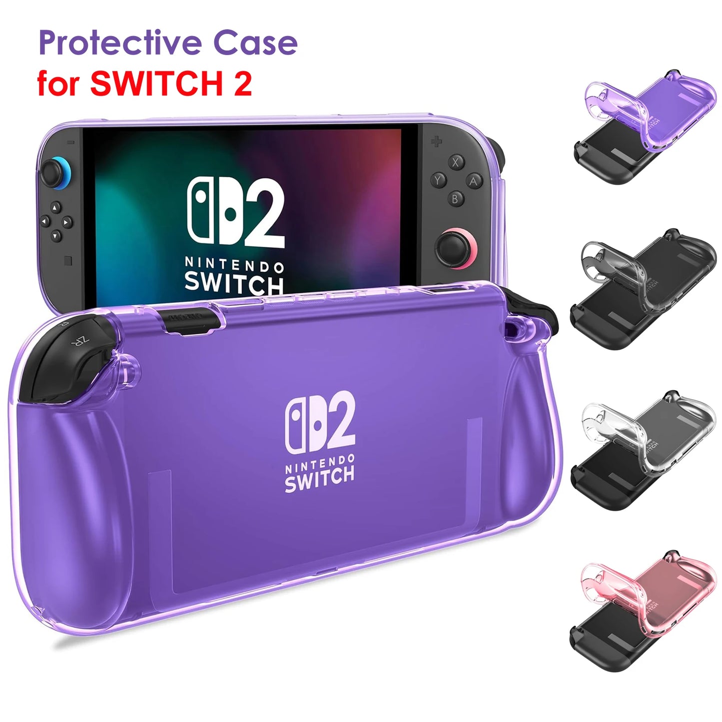 Protective Case for Switch 2 (2025), NS 2, TPU Protective Cover, Anti-Scratch, Shock Absorption, Ergonomic Grip Design for NS2