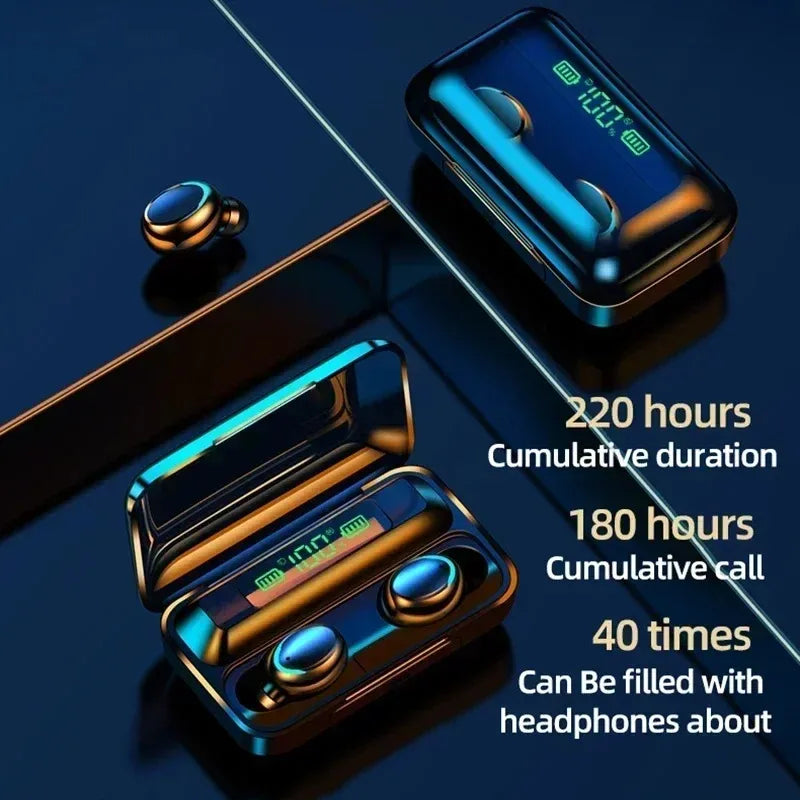 Auriculares TWS F9-5 Bluetooth 5.3, cascos inalámbricos, estéreo Hifi, deportivos, impermeables, con micrófono manos libres, audífonos.