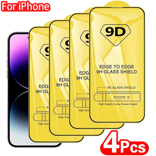 Glass Screen Protector for iPhone, Protective Film, 9D Guatemala, iPhone 16 15 14 13 12 11 Pro Max, iPhone 78 Plus Poly Xs Max, 2 Pieces, 4 Pieces