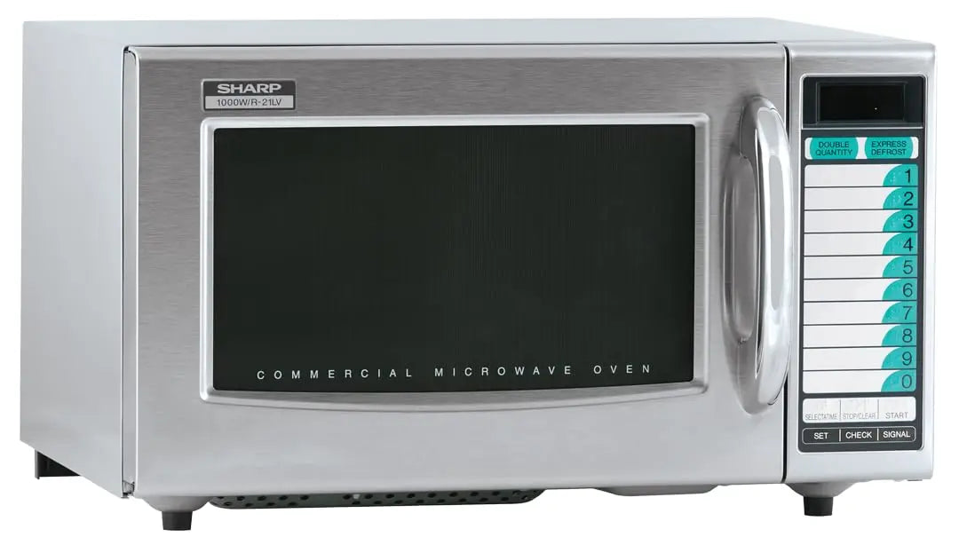 Horno microondas comercial Sharp de potencia media, 1,2 pies cúbicos, ideal para uso comercial