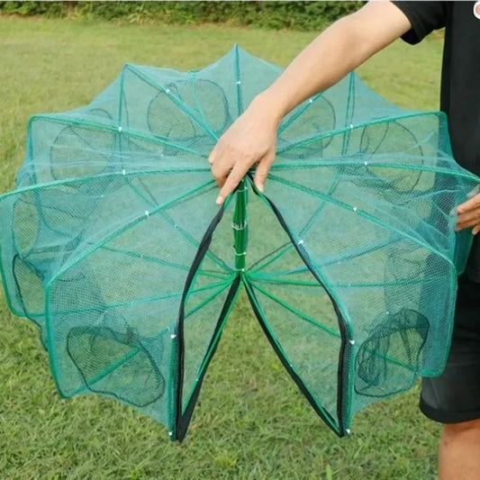 Fishing Net Foldable Hexagonal Octagonal Mesh, 8-Hole Hand Fishing Nets, Cast Nets, Crayfish, Shrimp, Tank Trap Cage Mesh Tool