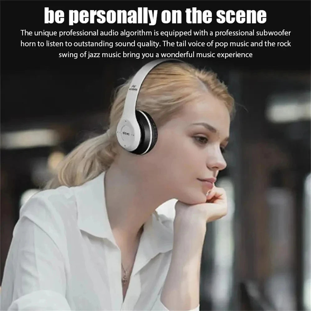 Auriculares inalámbricos P47 Bluetooth 5.0, cascos plegables, estéreo de alta fidelidad con bajos para música, juegos, para niños y niñas, para smartphone