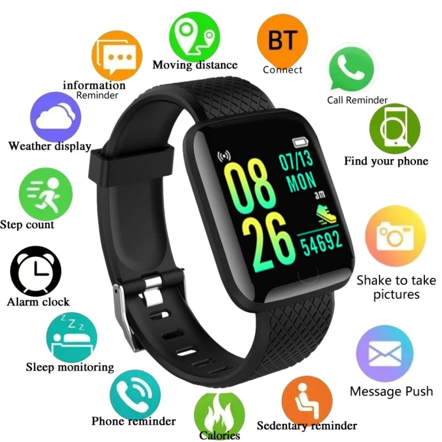 Sport Mode Smartwatches Multi-function Bracelet USB Plug-in Charging Women Fitness Men Smartwatch for Android Phone