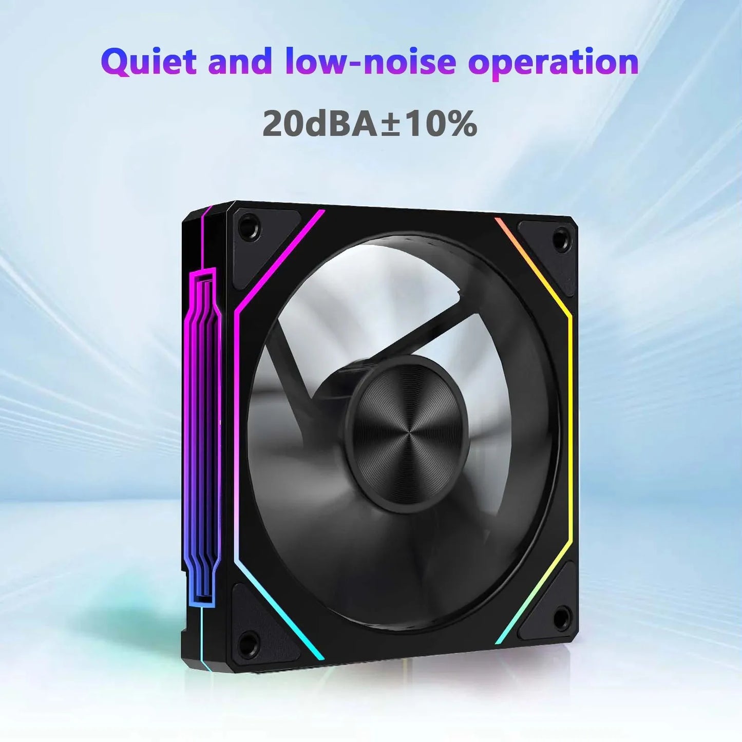 Ventilateur de boîtier PC ARGB LDPCSJ Prism 4RS 120 mm avec design miroir infini, synchronisation avec la carte mère, ventilateur de refroidissement CPU PWM 4 broches