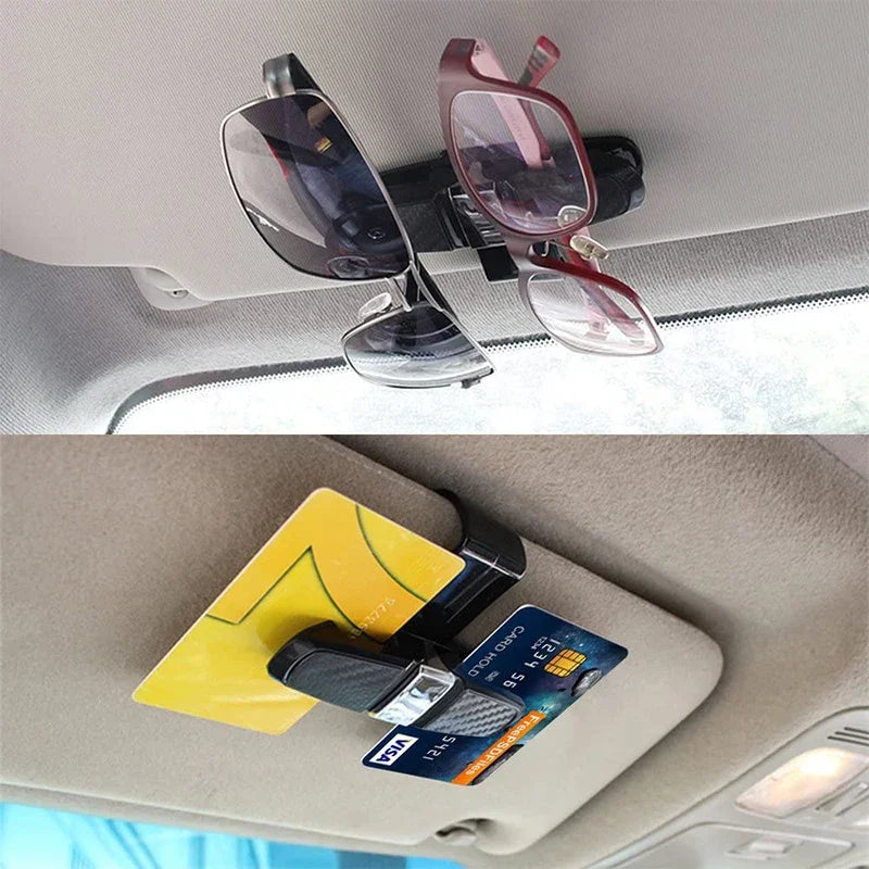 Étui à lunettes de voiture universel, pare-soleil de voiture, porte-lunettes, Clip pour carte, porte-billet, accessoires d'intérieur automobile